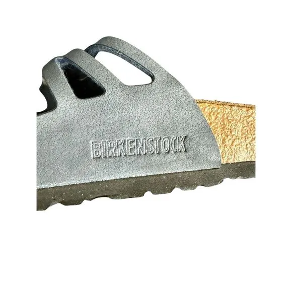 Birkenstock Granada Womens Gray Soft Footbed Slip On Leather Sandals Size 8