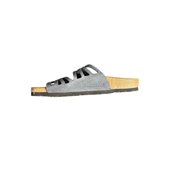 Birkenstock Granada Womens Gray Soft Footbed Slip On Leather Sandals Size 8
