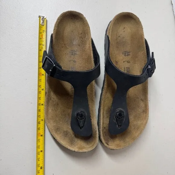 Birkenstock Kids Black Strap Gizeh Sandals Size 34