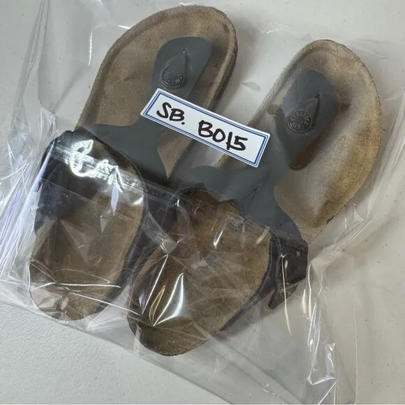 Birkenstock Kids Black Strap Gizeh Sandals Size 34