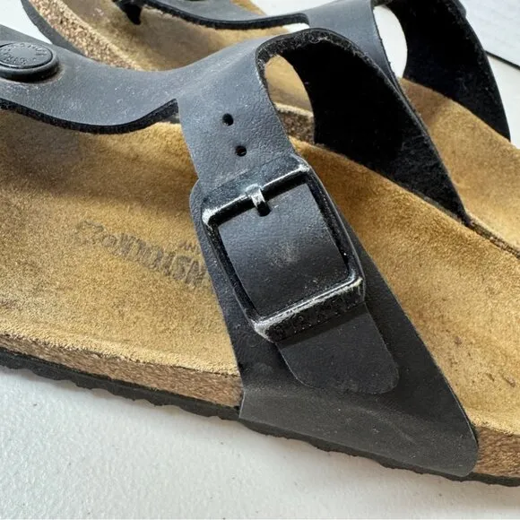 Birkenstock Kids Black Strap Gizeh Sandals Size 34