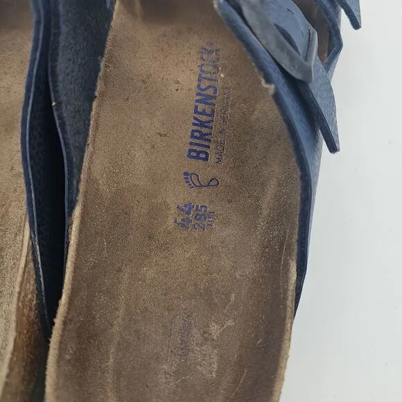 Birkenstock Men's Arizona Microfiber Navy Sandals Size 44 Two-Strap