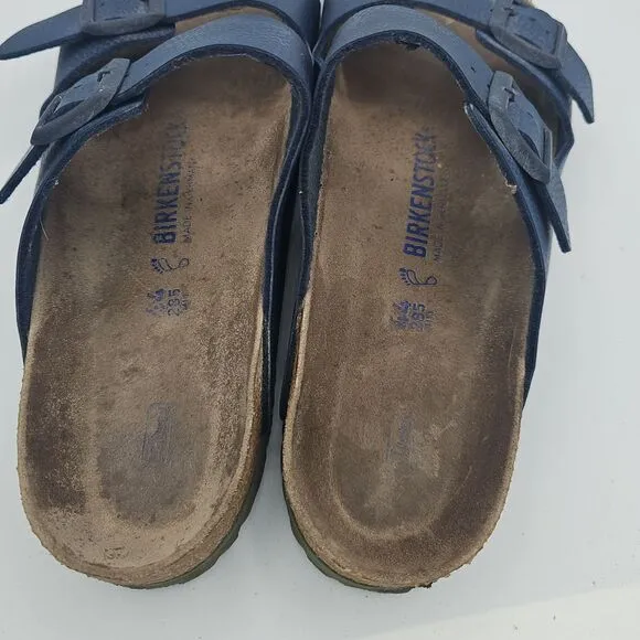 Birkenstock Men's Arizona Microfiber Navy Sandals Size 44 Two-Strap