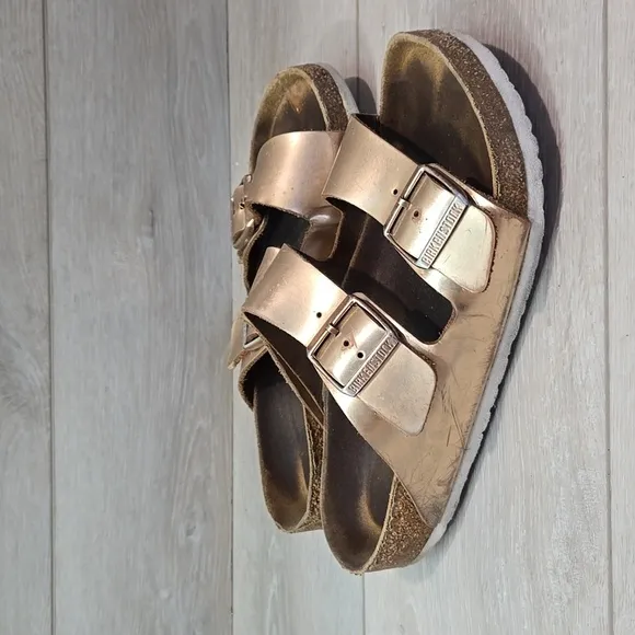 Birkenstock Women Arizona Roze Metallic Sandals shoes sz 38/7 Regular