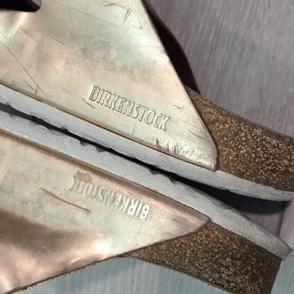 Birkenstock Women Arizona Roze Metallic Sandals shoes sz 38/7 Regular