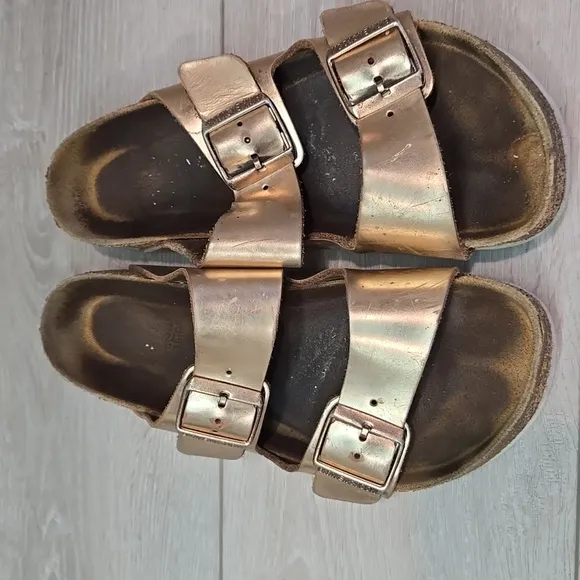 Birkenstock Women Arizona Roze Metallic Sandals shoes sz 38/7 Regular