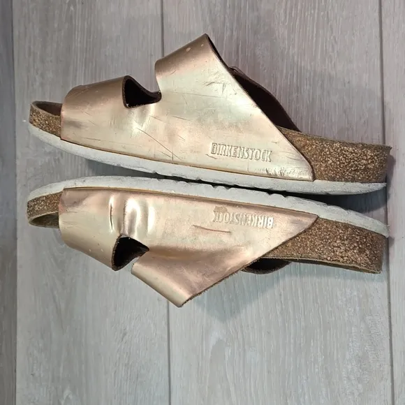 Birkenstock Women Arizona Roze Metallic Sandals shoes sz 38/7 Regular