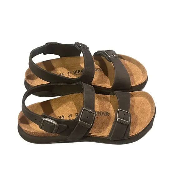 Birkenstock Women’s Sonora Black Leather Strap Sandals Size EU 36 US Size 5-5.5