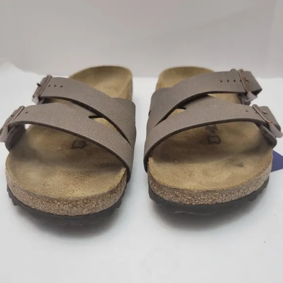 Birkenstock Yao Balance Sandals Women's Sz 5 Mocha/Brown Leather Narrow Slip Ons