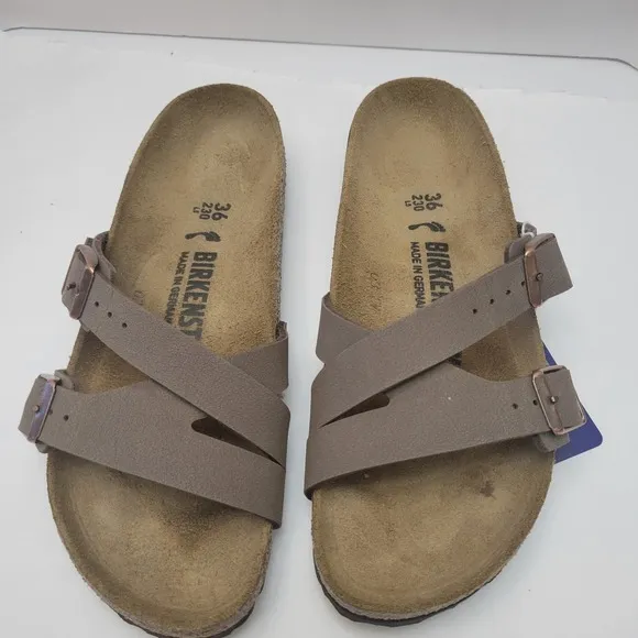 Birkenstock Yao Balance Sandals Women's Sz 5 Mocha/Brown Leather Narrow Slip Ons