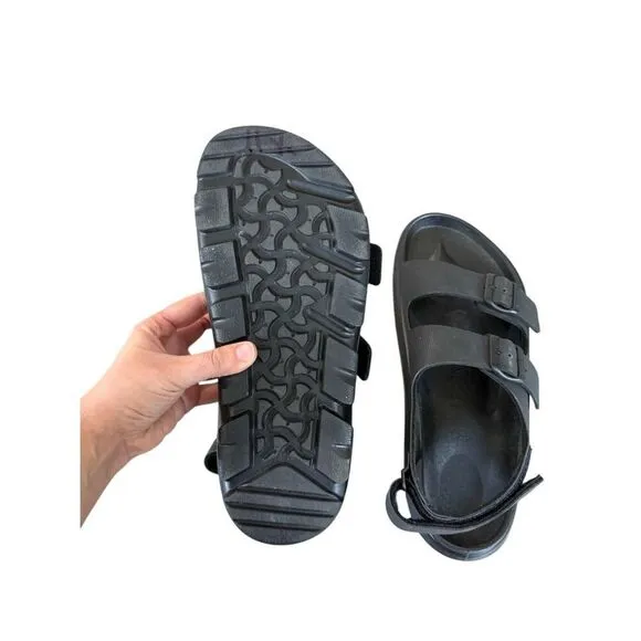 Birkenstock Mens Black Double Strap Mogami Terra Buckle-strap Sandals Size 43