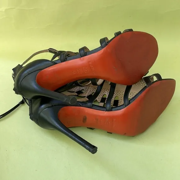Black/silver Baldinini all leather heels