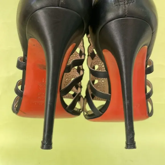 Black/silver Baldinini all leather heels