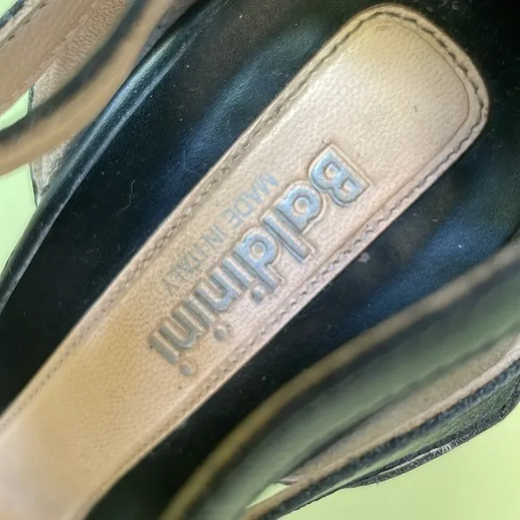 Black/silver Baldinini all leather heels