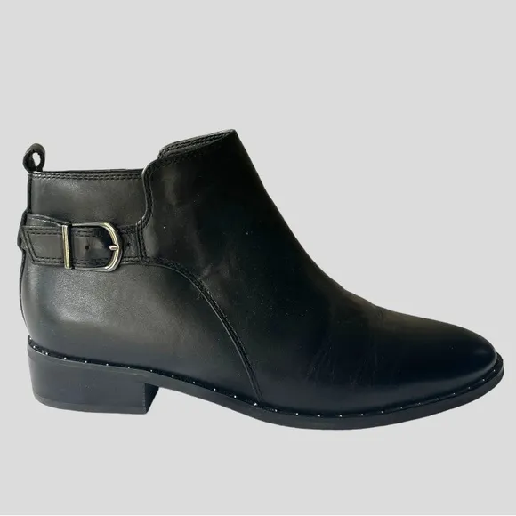 BLONDO BLACK LEATHER WATERPROOF MOTO ANKLE BOOTS SIZE 8.5 Medium