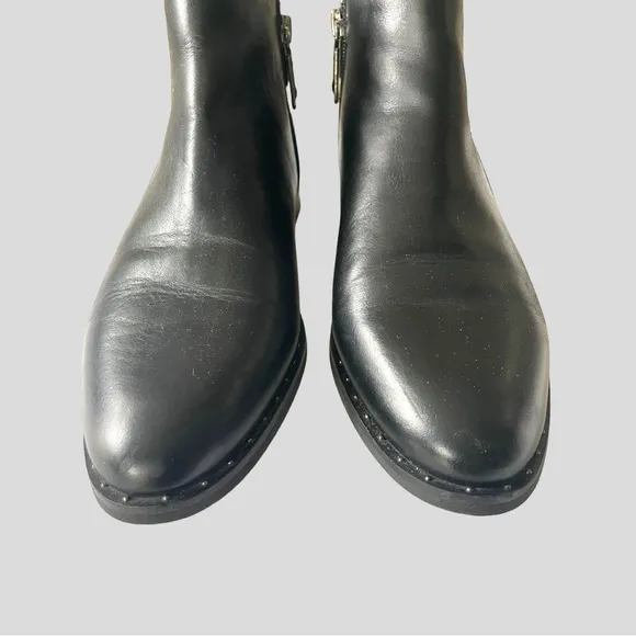 BLONDO BLACK LEATHER WATERPROOF MOTO ANKLE BOOTS SIZE 8.5 Medium