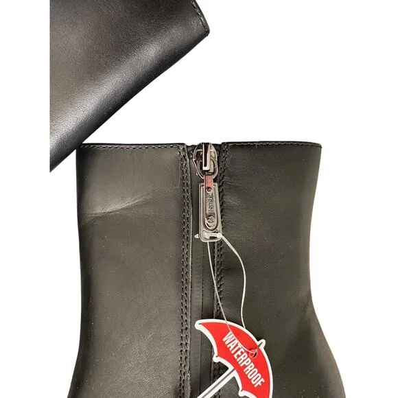 Blondo Indi Waterproof Leather Black High Ankle Booties Heeled Inside Zipper 9