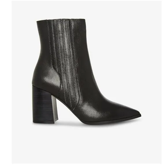 Blondo Indi Waterproof Leather Black High Ankle Booties Heeled Inside Zipper 9
