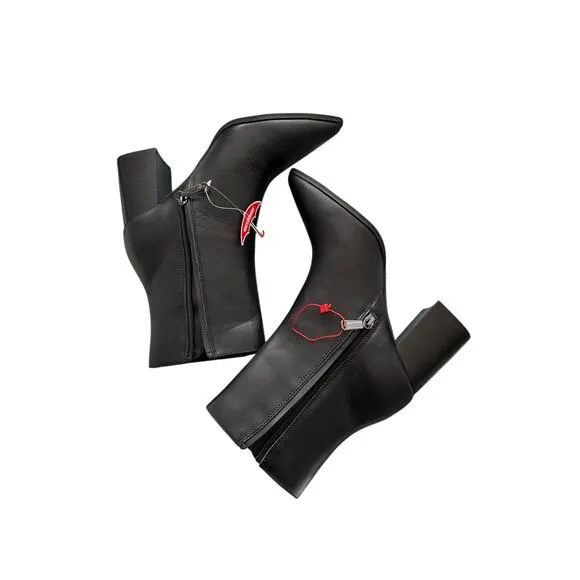 Blondo Indi Waterproof Leather Black High Ankle Booties Heeled Inside Zipper 9