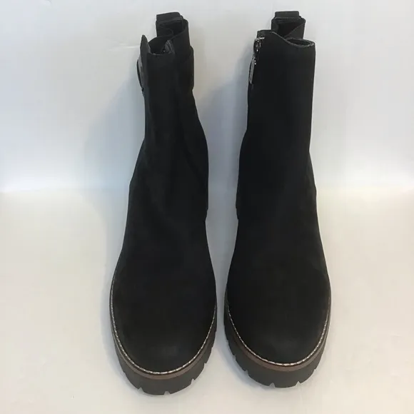 BLONDO Women's Black Suede DAHLIA WATERPROOF Lug Sole Ankle Boots 9.5 NEW