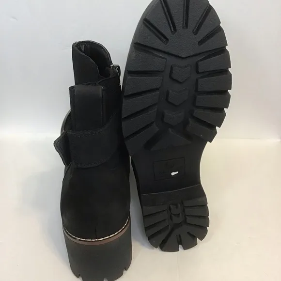 BLONDO Women's Black Suede DAHLIA WATERPROOF Lug Sole Ankle Boots 9.5 NEW
