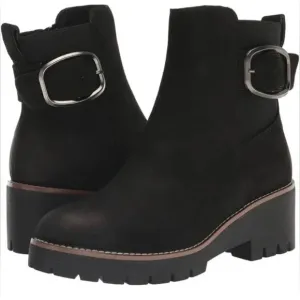 BLONDO Women's Black Suede DAHLIA WATERPROOF Lug Sole Ankle Boots 9.5 NEW