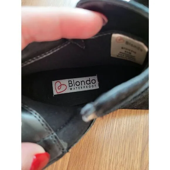 Blondo Women's Black Waterproof Suede Leather Ankle Boots Size 6.5