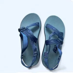 Blue Outdoor Sandals with Adjustable Straps and Sturdy Soles