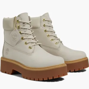 BNIB Timberland Stone Street 6” Waterproof Lace Up Leather Boots. Rainy (white).
