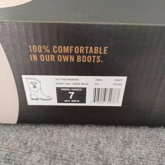 Bogs X Sky High Farm Worker Boots Shoe M 7 W 9 In Mossy Oak Unisex Waterproof
