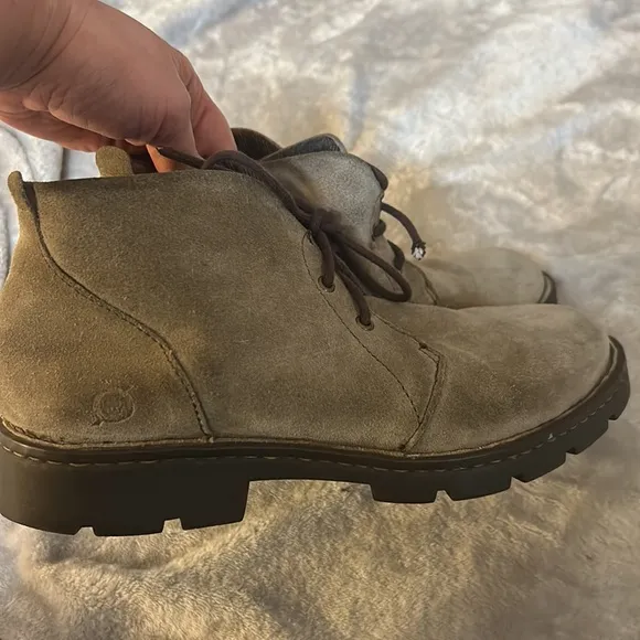 Born Banni chukka suede lace up ankle boots in taupe