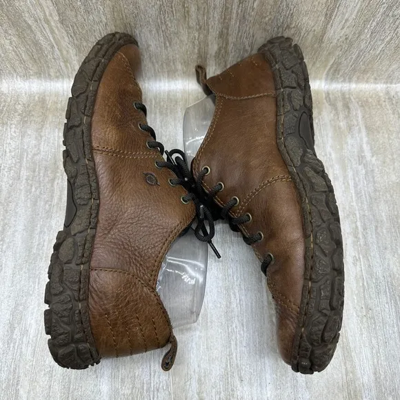 BORN Brown Grain LEATHER All-Terrain Walking Hiking Comfort Shoes Mens 9.5