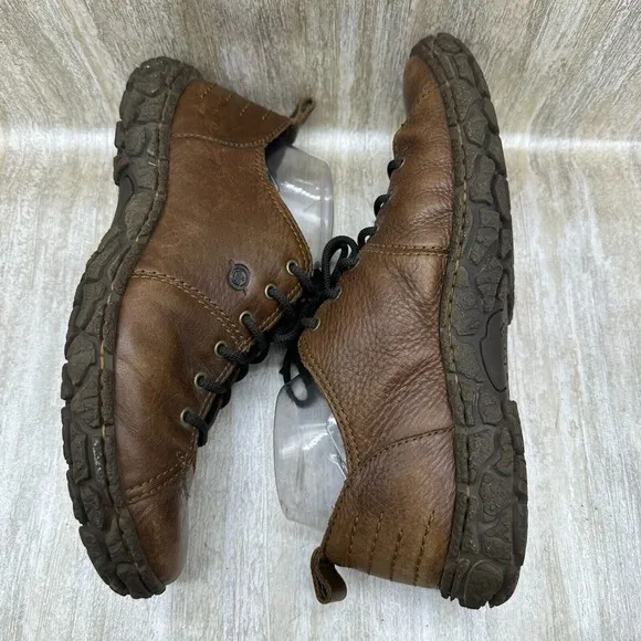 BORN Brown Grain LEATHER All-Terrain Walking Hiking Comfort Shoes Mens 9.5