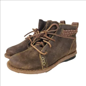 Born Tarklin Booties Size 6.5 Taupe Suede Leather Ankle Boots Comfort Outdoor