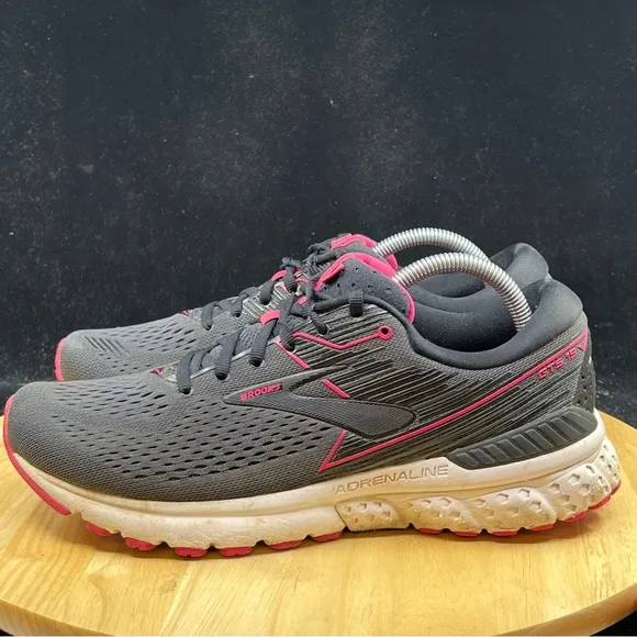 Brooks Adrenaline GTS 19 Women's Running Shoes Gray Pink 1202841B069 Size 10.5 B