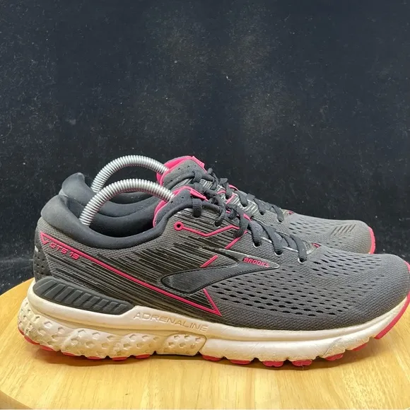 Brooks Adrenaline GTS 19 Women's Running Shoes Gray Pink 1202841B069 Size 10.5 B