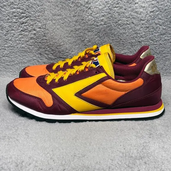 Brooks Chariot Mens Size 11 Running Shoes Sneakers Orange Yellow Burgundy RARE