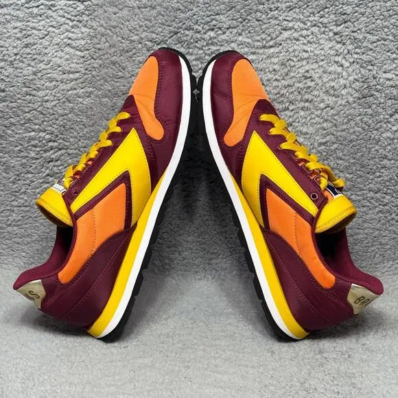 Brooks Chariot Mens Size 11 Running Shoes Sneakers Orange Yellow Burgundy RARE