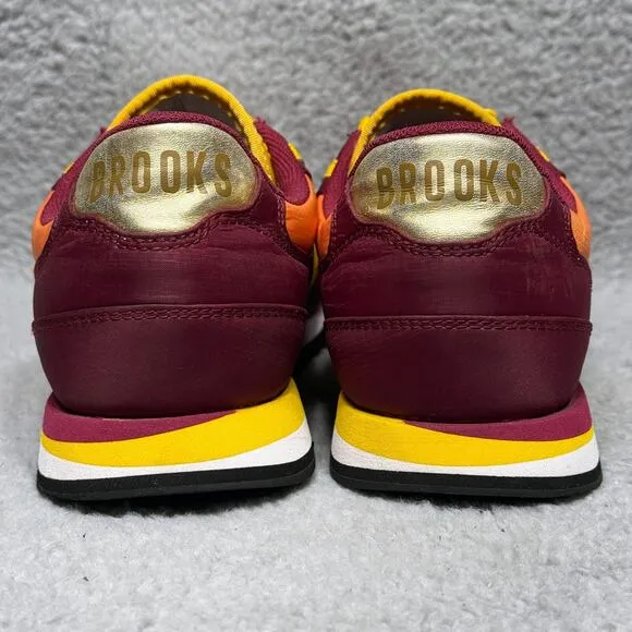 Brooks Chariot Mens Size 11 Running Shoes Sneakers Orange Yellow Burgundy RARE