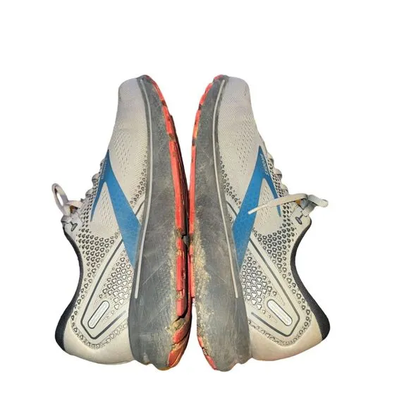 Brooks Ghost 14 Sneakers Men's 12.5 D Gray Blue Red Mesh Running Shoes
