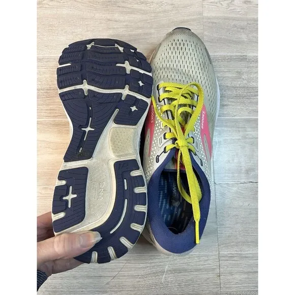 Brooks Ghost 14 Women’s Size 8 Running Shoes Athletic Gray Pink Blue EUC