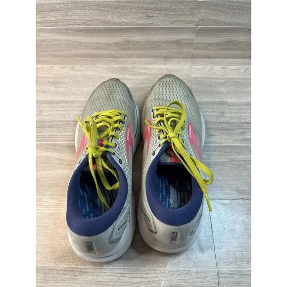 Brooks Ghost 14 Women’s Size 8 Running Shoes Athletic Gray Pink Blue EUC