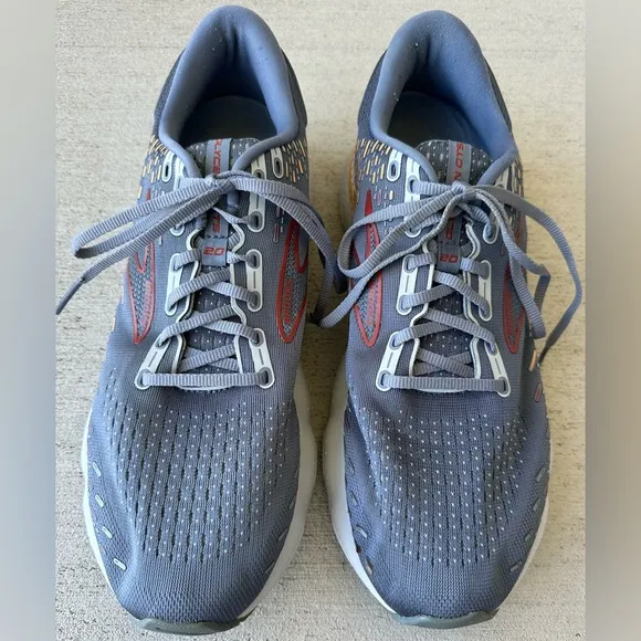 Brooks Glycerin GTS 20 Grey Orange Running Shoes 1103831D034 Men’s Size 13 VGC
