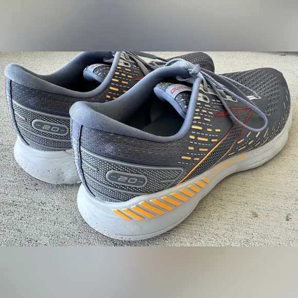 Brooks Glycerin GTS 20 Grey Orange Running Shoes 1103831D034 Men’s Size 13 VGC