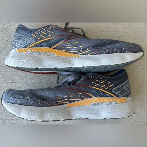 Brooks Glycerin GTS 20 Grey Orange Running Shoes 1103831D034 Men’s Size 13 VGC