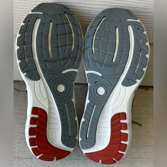 Brooks Glycerin GTS 20 Grey Orange Running Shoes 1103831D034 Men’s Size 13 VGC