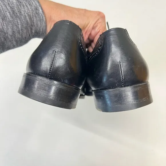 Bruno Magli Charles Oxford Black Leather Shoes Size 8W