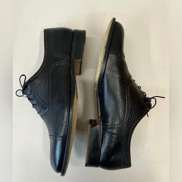 Bruno Magli Charles Oxford Black Leather Shoes Size 8W