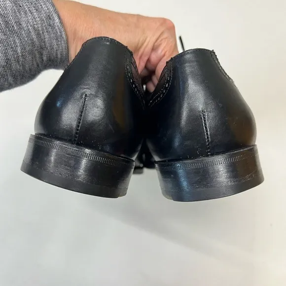 Bruno Magli Charles Oxford Black Leather Shoes Size 8W
