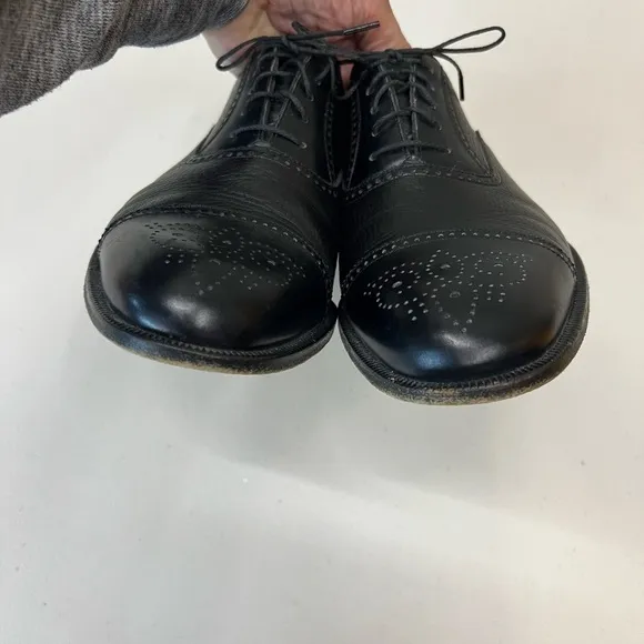 Bruno Magli Charles Oxford Black Leather Shoes Size 8W